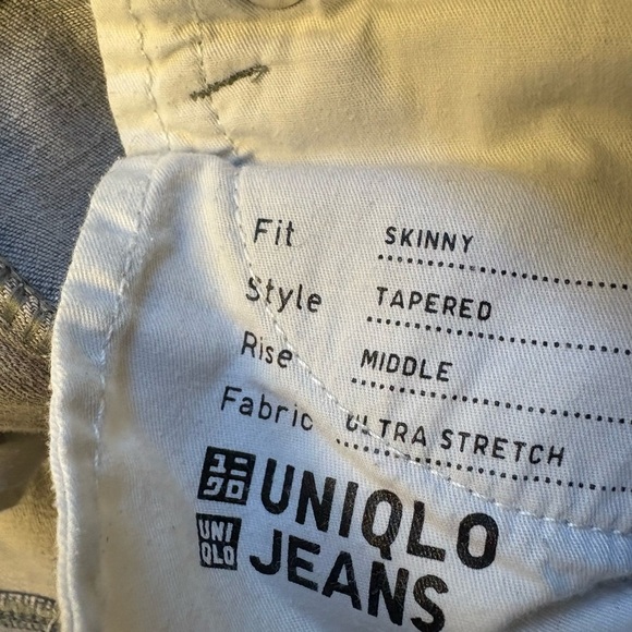Uniqlo ultra stretch Gray Mid-rise Skinny denim Jeans women's size 25 - Picture 8 of 13